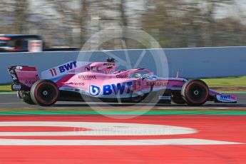 World © Octane Photographic Ltd. Formula 1 – Winter Test 2. Sahara Force India VJM11 Sergio Perez. Circuit de Barcelona-Catalunya, Spain. Tuesday 6th March 2018.