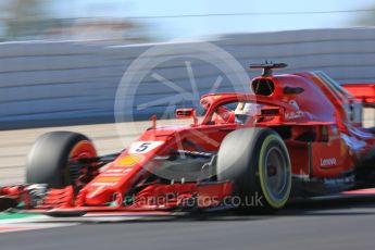 World © Octane Photographic Ltd. Formula 1 – Winter Test 2. Scuderia Ferrari SF71-H – Sebastian Vettel, Circuit de Barcelona-Catalunya, Spain. Tuesday 6th March 2018.