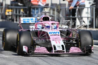 World © Octane Photographic Ltd. Formula 1 – Winter Test 2. Sahara Force India VJM11 Sergio Perez. Circuit de Barcelona-Catalunya, Spain. Tuesday 6th March 2018.