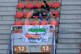 World © Octane Photographic Ltd. Formula 1 – Winter Test 2. Sergio Perez fan flag. Circuit de Barcelona-Catalunya, Spain. Tuesday 6th March 2018.