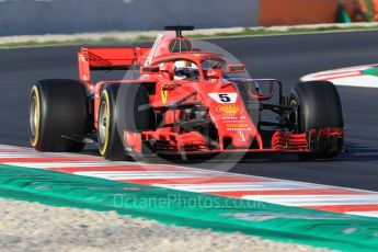 World © Octane Photographic Ltd. Formula 1 – Winter Test 2. Scuderia Ferrari SF71-H – Sebastian Vettel. Circuit de Barcelona-Catalunya, Spain. Wednesday 7th March 2018.