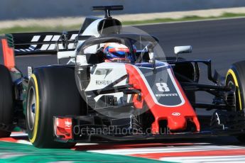 World © Octane Photographic Ltd. Formula 1 – Winter Test 2. Haas F1 Team VF-18 – Romain Grosjean. Circuit de Barcelona-Catalunya, Spain. Wednesday 7th March 2018.