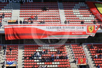 World © Octane Photographic Ltd. Formula 1 – Winter Test 2. Scuderia Ferrari fans in the grandstand. Circuit de Barcelona-Catalunya, Spain. Wednesday 7th March 2018.