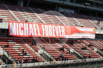 World © Octane Photographic Ltd. Formula 1 – Winter Test 2. Scuderia Ferrari fans in the grandstand. Circuit de Barcelona-Catalunya, Spain. Wednesday 7th March 2018.