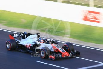 World © Octane Photographic Ltd. Formula 1 – Winter Test 2. Haas F1 Team VF-18 – Romain Grosjean. Circuit de Barcelona-Catalunya, Spain. Wednesday 7th March 2018.