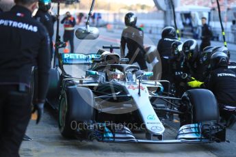 World © Octane Photographic Ltd. Formula 1 – Winter Test 2. Mercedes AMG Petronas Motorsport AMG F1 W09 EQ Power+ - Lewis Hamilton. Circuit de Barcelona-Catalunya, Spain. Wednesday 7th March 2018