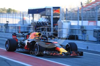 World © Octane Photographic Ltd. Formula 1 – Winter Test 2. Aston Martin Red Bull Racing TAG Heuer RB14 – Daniel Ricciardo. Circuit de Barcelona-Catalunya, Spain. Wednesday 7th March 2018.