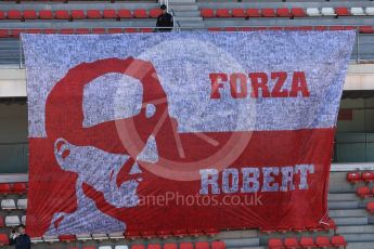 World © Octane Photographic Ltd. Formula 1 – Winter Test 2. Forza Robert Kubica flag. Circuit de Barcelona-Catalunya, Spain. Wednesday 7th March 2018.