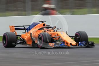 World © Octane Photographic Ltd. Formula 1 – Winter Test 2. McLaren MCL33 – Stoffel Vandoorne. Circuit de Barcelona-Catalunya, Spain. Thursday 8th March 2018.