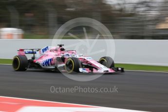 World © Octane Photographic Ltd. Formula 1 – Winter Test 2. Sahara Force India VJM11 - Sergio Perez. Circuit de Barcelona-Catalunya, Spain. Thursday 8th March 2018.