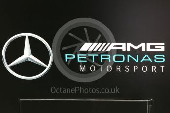 World © Octane Photographic Ltd. Formula 1 – Winter Test 2. Mercedes AMG Petronas Motorsport logo. Circuit de Barcelona-Catalunya, Spain. Thursday 8th March 2018.