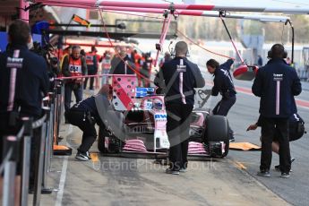 World © Octane Photographic Ltd. Formula 1 – Winter Test 2. Sahara Force India VJM11 - Sergio Perez. Circuit de Barcelona-Catalunya, Spain. Thursday 8th March 2018.