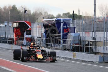 World © Octane Photographic Ltd. Formula 1 – Winter Test 2. Aston Martin Red Bull Racing TAG Heuer RB14 – Max Verstappen. Circuit de Barcelona-Catalunya, Spain. Thursday 8th March 2018.