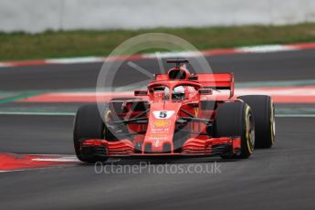 World © Octane Photographic Ltd. Formula 1 – Winter Test 2. Scuderia Ferrari SF71-H – Sebastian Vettel. Circuit de Barcelona-Catalunya, Spain. Thursday 8th March 2018.