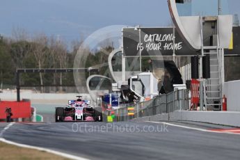 World © Octane Photographic Ltd. Formula 1 – Winter Test 2. Sahara Force India VJM11 - Sergio Perez. Circuit de Barcelona-Catalunya, Spain. Thursday 8th March 2018.