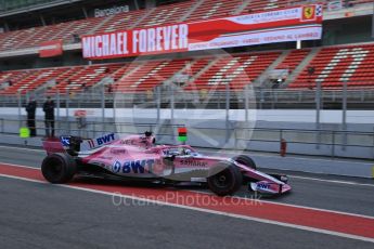 World © Octane Photographic Ltd. Formula 1 – Winter Test 2. Sahara Force India VJM11 - Sergio Perez. Circuit de Barcelona-Catalunya, Spain. Thursday 8th March 2018.