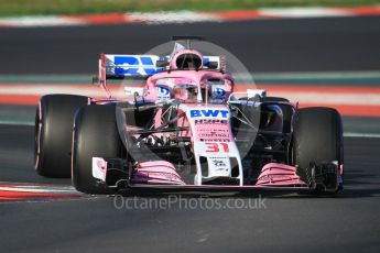 World © Octane Photographic Ltd. Formula 1 – Winter Test 2. Sahara Force India VJM11 - Esteban Ocon. Circuit de Barcelona-Catalunya, Spain. Friday 9th March 2018.