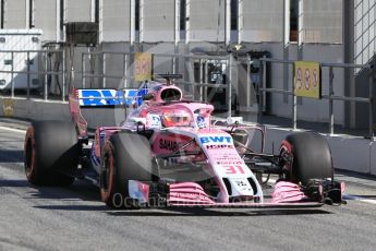 World © Octane Photographic Ltd. Formula 1 – Winter Test 2. Sahara Force India VJM11 - Esteban Ocon. Circuit de Barcelona-Catalunya, Spain. Friday 9th March 2018.