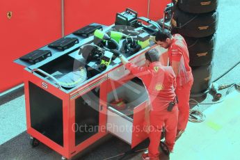 World © Octane Photographic Ltd. Formula 1 – Winter Test 2. Scuderia Ferrari SF71-H – Kimi Raikkonen setting up to start a race simulation. Circuit de Barcelona-Catalunya, Spain. Friday 9th March 2018.