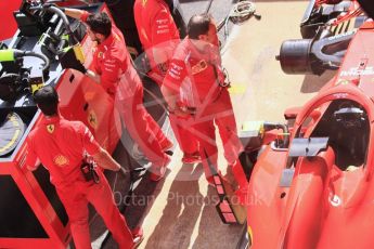 World © Octane Photographic Ltd. Formula 1 – Winter Test 2. Scuderia Ferrari SF71-H – Kimi Raikkonen setting up to start a race simulation. Circuit de Barcelona-Catalunya, Spain. Friday 9th March 2018.