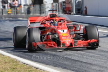 World © Octane Photographic Ltd. Formula 1 – Winter Test 2. Scuderia Ferrari SF71-H – Kimi Raikkonen. Circuit de Barcelona-Catalunya, Spain. Friday 9th March 2018.