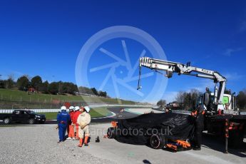 World © Octane Photographic Ltd. Formula 1 – Winter Test 2. McLaren MCL33 – Fernando Alonso stops on track at turn 7. Circuit de Barcelona-Catalunya, Spain. Friday 9th March 2018.