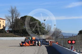 World © Octane Photographic Ltd. Formula 1 – Winter Test 2. McLaren MCL33 – Fernando Alonso stops on track at turn 7. Circuit de Barcelona-Catalunya, Spain. Friday 9th March 2018.