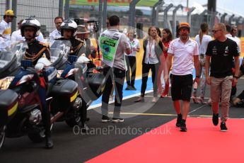 World © Octane Photographic Ltd. Formula 1 – French GP - Drivers Parade. Mercedes AMG Petronas Motorsport AMG F1 W09 EQ Power+ - Valtteri Bottas and McLaren MCL33 – Fernando Alonso. Circuit Paul Ricard, Le Castellet, France. Sunday 24th June 2018.