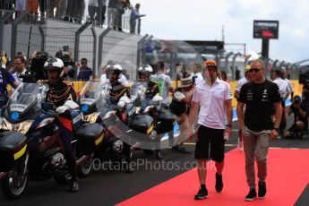 World © Octane Photographic Ltd. Formula 1 – French GP - Drivers Parade. Mercedes AMG Petronas Motorsport AMG F1 W09 EQ Power+ - Valtteri Bottas and McLaren MCL33 – Fernando Alonso. Circuit Paul Ricard, Le Castellet, France. Sunday 24th June 2018.