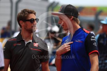 World © Octane Photographic Ltd. Formula 1 – French GP - Drivers Parade. Scuderia Toro Rosso STR13 – Brendon Hartley and Haas F1 Team VF-18 – Romain Grosjean. Circuit Paul Ricard, Le Castellet, France. Sunday 24th June 2018.