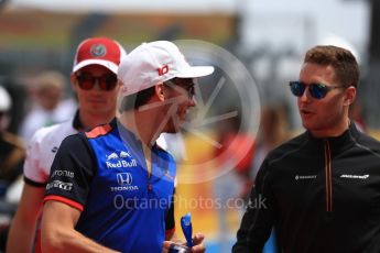 World © Octane Photographic Ltd. Formula 1 – French GP - Drivers Parade. Scuderia Toro Rosso STR13 – Pierre Gasly and McLaren MCL33 – Stoffel Vandoorne. Circuit Paul Ricard, Le Castellet, France. Sunday 24th June 2018.
