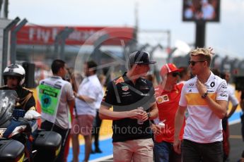 World © Octane Photographic Ltd. Formula 1 – French GP - Drivers Parade. Renault Sport F1 Team RS18 – Nico Hulkenberg and Aston Martin Red Bull Racing TAG Heuer RB14 – Max Verstappen. Circuit Paul Ricard, Le Castellet, France. Sunday 24th June 2018.