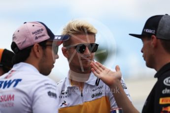 World © Octane Photographic Ltd. Formula 1 – French GP - Drivers Parade. Aston Martin Red Bull Racing TAG Heuer RB14 – Max Verstappen, Sahara Force India VJM11 - Sergio Perez and Renault Sport F1 Team RS18 – Nico Hulkenberg. Circuit Paul Ricard, Le Castellet, France. Sunday 24th June 2018.