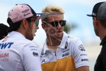 World © Octane Photographic Ltd. Formula 1 – French GP - Drivers Parade. Aston Martin Red Bull Racing TAG Heuer RB14 – Max Verstappen, Sahara Force India VJM11 - Sergio Perez and Renault Sport F1 Team RS18 – Nico Hulkenberg. Circuit Paul Ricard, Le Castellet, France. Sunday 24th June 2018.