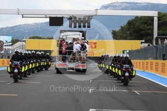 World © Octane Photographic Ltd. Formula 1 – French GP. Gendarmerie police line the drivers parade. Circuit Paul Ricard, Le Castellet, France. Sunday 24th June 2018.