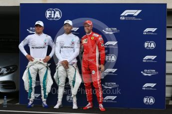 World © Octane Photographic Ltd. Formula 1 – French GP - Qualifying. Mercedes AMG Petronas Motorsport AMG F1 W09 EQ Power+ - Lewis Hamilton,Valtteri Bottas and Scuderia Ferrari SF71-H – Sebastian Vettel. Circuit Paul Ricard, Le Castellet, France. Saturday 23rd June 2018.