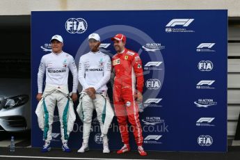 World © Octane Photographic Ltd. Formula 1 – French GP - Qualifying. Mercedes AMG Petronas Motorsport AMG F1 W09 EQ Power+ - Lewis Hamilton,Valtteri Bottas and Scuderia Ferrari SF71-H – Sebastian Vettel. Circuit Paul Ricard, Le Castellet, France. Saturday 23rd June 2018.