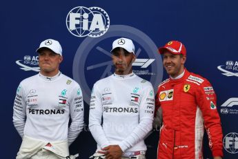 World © Octane Photographic Ltd. Formula 1 – French GP - Qualifying. Mercedes AMG Petronas Motorsport AMG F1 W09 EQ Power+ - Lewis Hamilton,Valtteri Bottas and Scuderia Ferrari SF71-H – Sebastian Vettel. Circuit Paul Ricard, Le Castellet, France. Saturday 23rd June 2018.