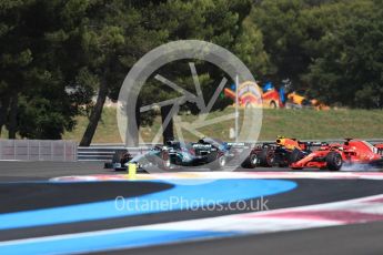 World © Octane Photographic Ltd. Formula 1 – French GP - Race. Mercedes AMG Petronas Motorsport AMG F1 W09 EQ Power+ - Lewis Hamilton leads into Turn 1. Circuit Paul Ricard, Le Castellet, France. Sunday 24th June 2018.