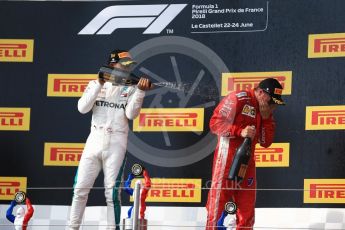 World © Octane Photographic Ltd. Formula 1 – French GP - Race Podium. Mercedes AMG Petronas Motorsport AMG F1 W09 EQ Power+ - Lewis Hamilton and Scuderia Ferrari SF71-H – Kimi Raikkonen. Circuit Paul Ricard, Le Castellet, France. Sunday 24th June 2018.