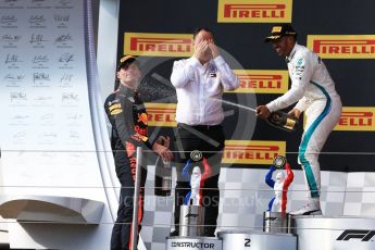 World © Octane Photographic Ltd. Formula 1 – French GP - Race Podium. Mercedes AMG Petronas Motorsport AMG F1 W09 EQ Power+ - Lewis Hamilton, Aston Martin Red Bull Racing TAG Heuer RB14 – Max Verstappen and Ron Meadows - Mercedes AMG F1 Team Manager. Circuit Paul Ricard, Le Castellet, France. Sunday 24th June 2018.