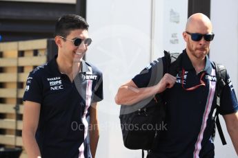 World © Octane Photographic Ltd. Formula 1 – French GP - Paddock. Sahara Force India - Esteban Ocon. Circuit Paul Ricard, Le Castellet, France. Friday 22nd June 2018.