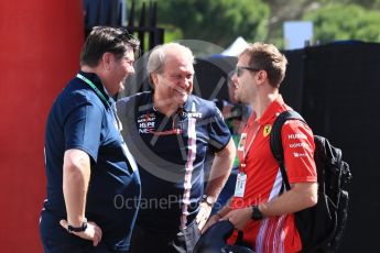 World © Octane Photographic Ltd. Formula 1 – French GP - Paddock. Scuderia Ferrari - Sebastian Vettel and Robert Fernley. Circuit Paul Ricard, Le Castellet, France. Friday 22nd June 2018.