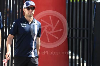 World © Octane Photographic Ltd. Formula 1 – French GP - Paddock. Sahara Force India VJM11 - Sergio Perez. Circuit Paul Ricard, Le Castellet, France. Friday 22nd June 2018.