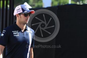 World © Octane Photographic Ltd. Formula 1 – French GP - Paddock. Sahara Force India VJM11 - Sergio Perez. Circuit Paul Ricard, Le Castellet, France. Friday 22nd June 2018.