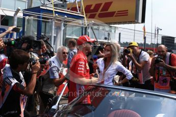 World © Octane Photographic Ltd. Formula 1 – German GP - Drivers’ Parade. Scuderia Ferrari SF71-H – Sebastian Vettel. Hockenheimring, Baden-Wurttemberg, Germany. Sunday 22nd July 2018.