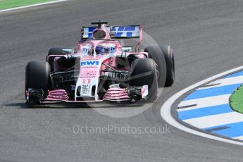 World © Octane Photographic Ltd. Formula 1 – German GP - Practice 1. Sahara Force India VJM11 - Sergio Perez. Hockenheimring, Baden-Wurttemberg, Germany. Friday 20th July 2018.