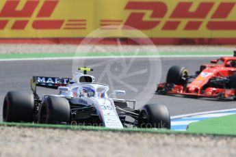 World © Octane Photographic Ltd. Formula 1 – German GP - Practice 1. Williams Martini Racing FW41 – Sergey Sirotkin and Scuderia Ferrari SF71-H – Kimi Raikkonen. Hockenheimring, Baden-Wurttemberg, Germany. Friday 20th July 2018.