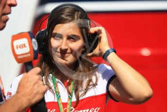 World © Octane Photographic Ltd. Formula 1 - German GP - Paddock. Tatiana Calderon - Development Driver Sauber F1 Team. Hockenheimring, Baden-Wurttemberg, Germany. Friday 20th July 2018.