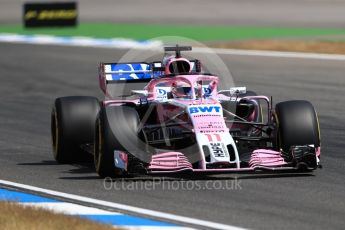 World © Octane Photographic Ltd. Formula 1 – German GP - Practice 2. Sahara Force India VJM11 - Sergio Perez. Hockenheimring, Baden-Wurttemberg, Germany. Friday 20th July 2018.